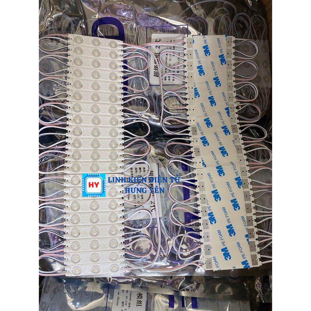 Bộ 10 Thanh Led Hắt 12V Siêu Sáng Màu Trắng - Vàng ( Mỗi thanh 3 bóng ) Chống Nước