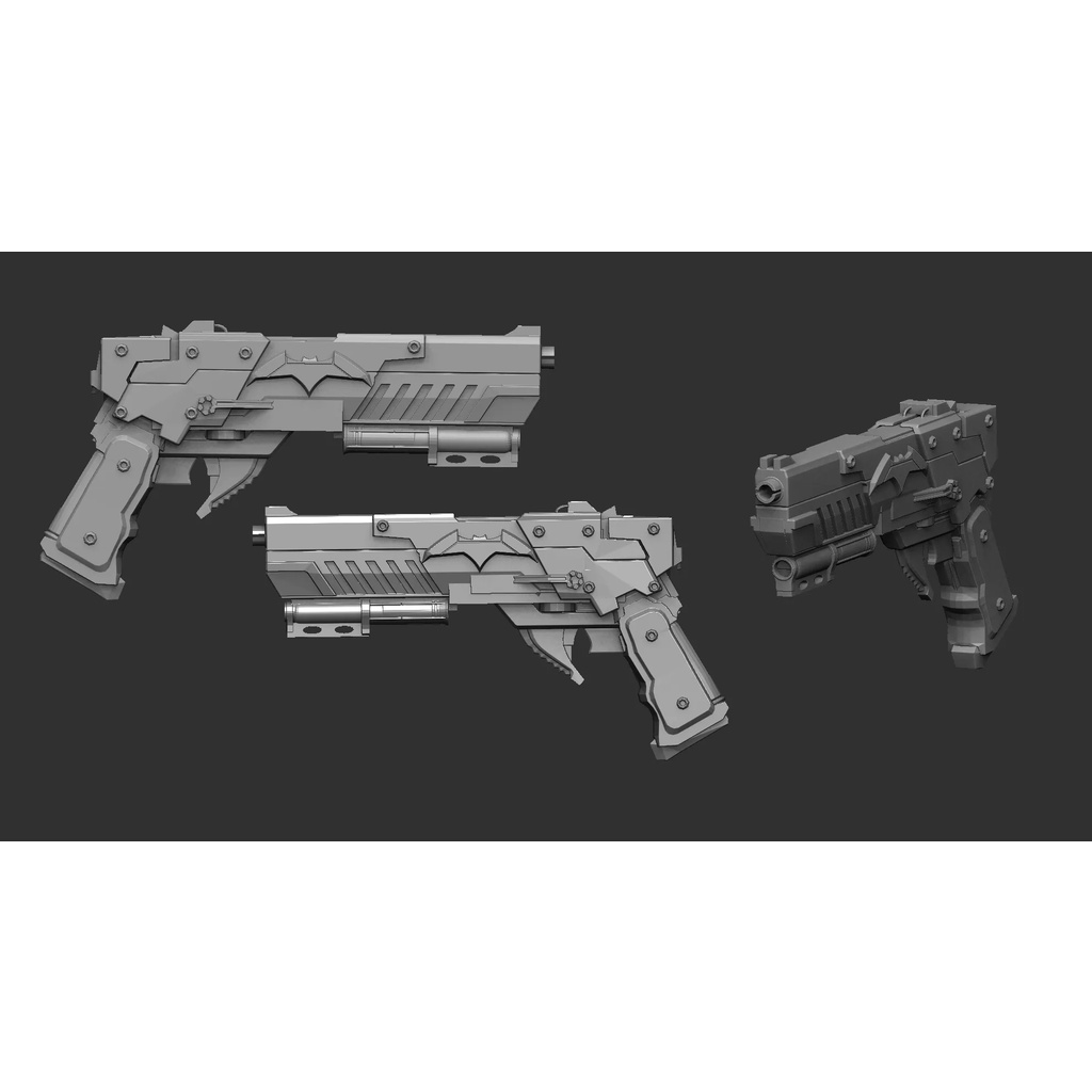 File in  3D mô hình Red Hood Battle Damaged Head And Guns