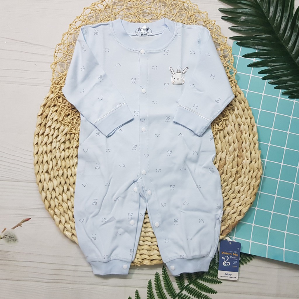 Body Dài Tay Cotton Nỉ Cho Bé Cúc Cài Giữa Mẫu Đẹp