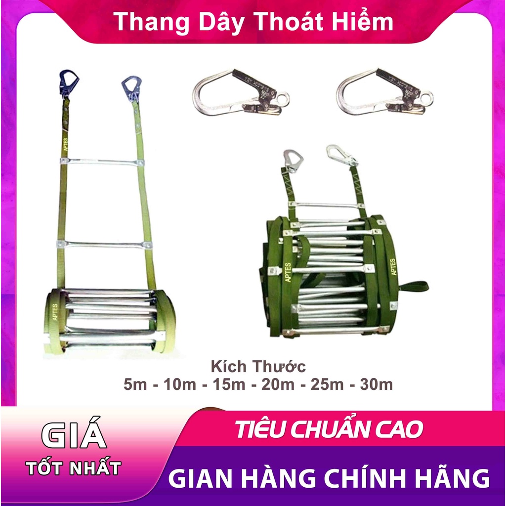 Thang dây thoát hiểm chống cháy, thang dây cứu sinh, thang dây pccc, thang thoát hiểm  (5m, 10m, 15m, 20m, 25m, 30m)