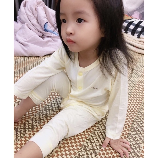 Bộ dài tay thun lạnh sợi tre sơ sinh đáp đũng Nous Baby đến 1 tuổi chinh hãng. chất vải siêu mềm mát