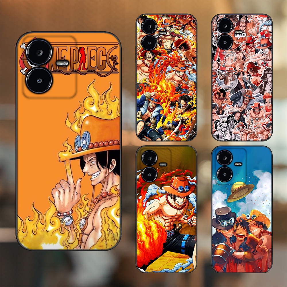 Ốp lưng Vivo Y22s viền đen in hình Ace One Piece