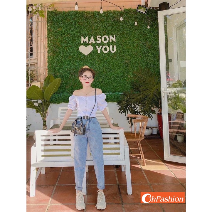 DEAL SỐC_Quần Bò Nữ Túi Nắp Phong Cách OHS3906