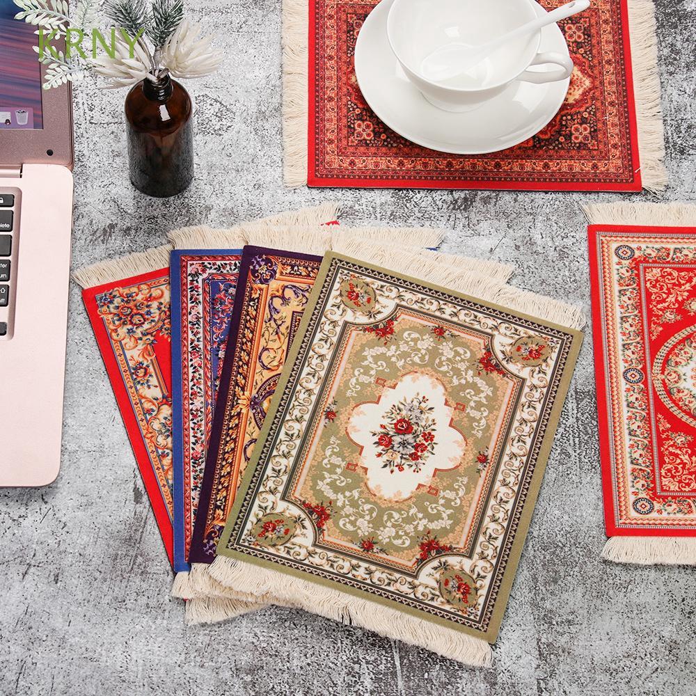 Miếng lót chuột chống trượt bằng vải lanh kiểu dáng retro bền đẹp