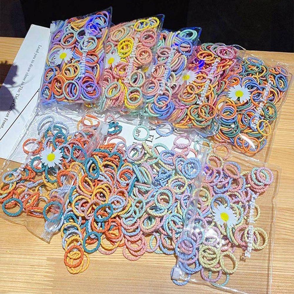 NIUYOU 100 Dây Buộc Tóc Cao Su Co Dãn Đáng Yêu Cho Bé Gái