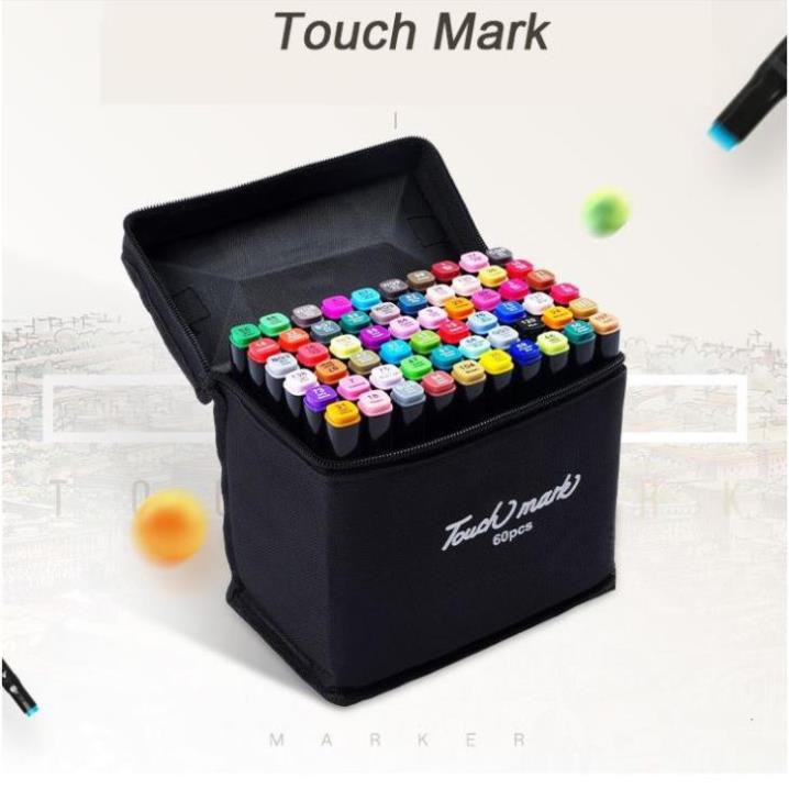 Bút vẽ, bút màu Marker Touch Mark Cool Túi Vải Bộ 30/60/80 màu ngọt ngào vẽ anime,chân dung,phong cảnh