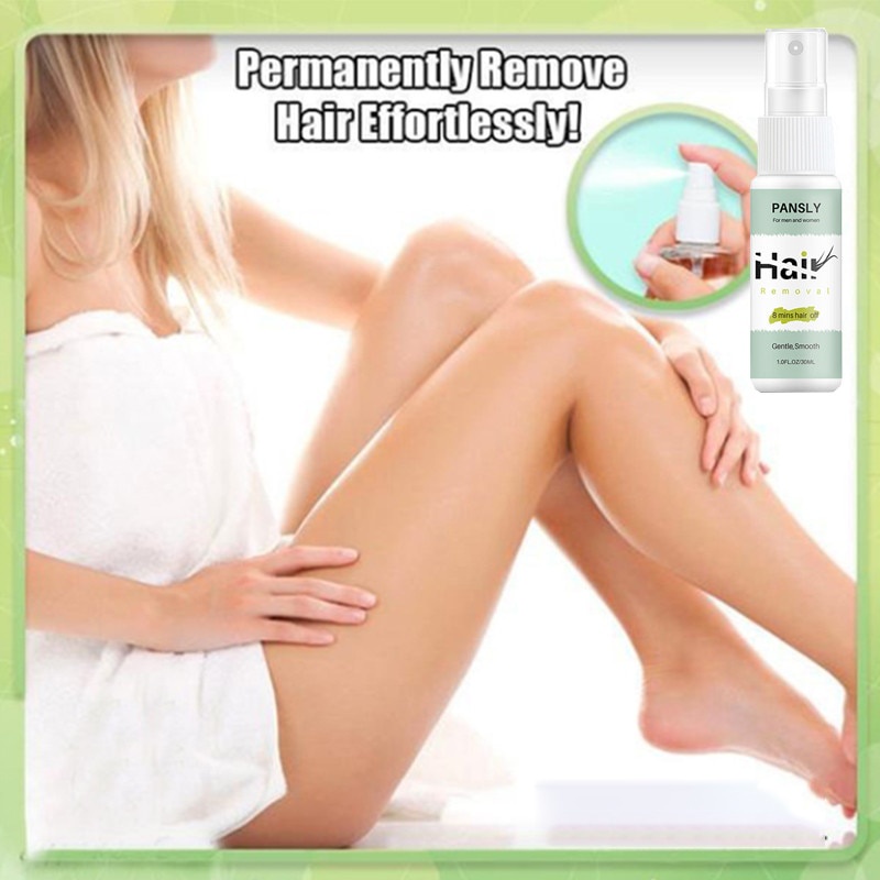 Permanent Hair Removal Spray Pansly 8 mins Beard Bikini Legs Painless Hairs Remover 30ml
