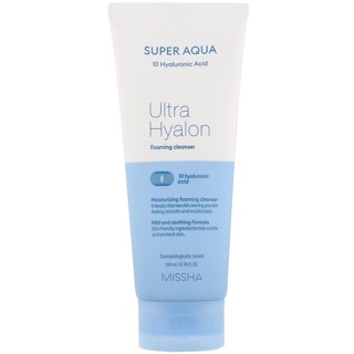 Sữa rửa mặt Missha super aqua 10 Hyaluronic acid ultra Hyalon cân bằng da trắng ẩm mịn