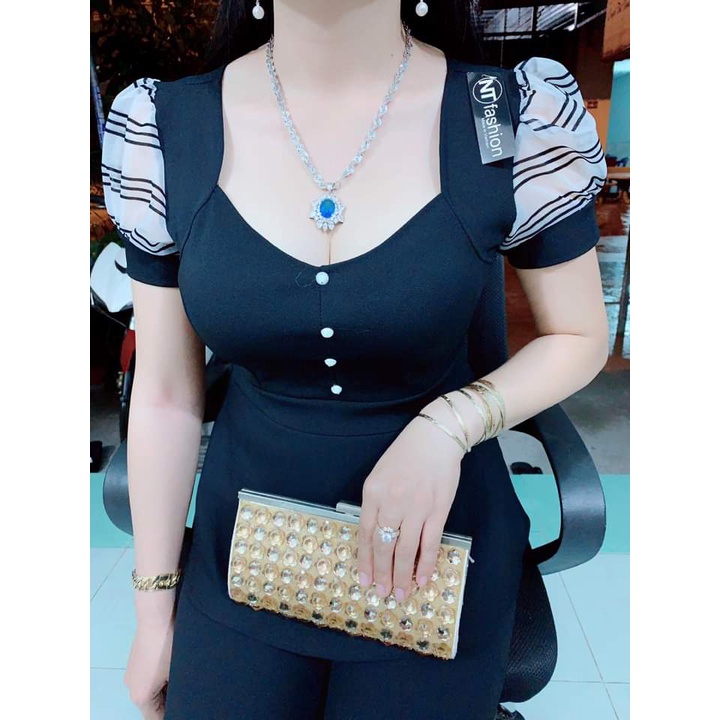 đồ bộ nữ quần dài mặc nhà vải thun cát hàn, bộ đồ cho mẹ trung niên 40 50 tuổi - CN38