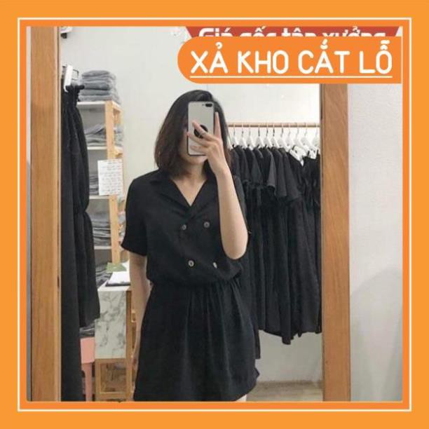 [SOC] [NEW]DAMDUTIEC  Đầm jump đen cổ vest