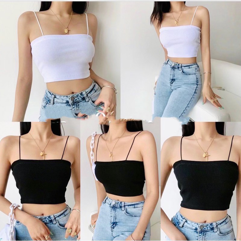 Áo 2 dây sợi bún thun gân đẹp THỜI TRANG 1989