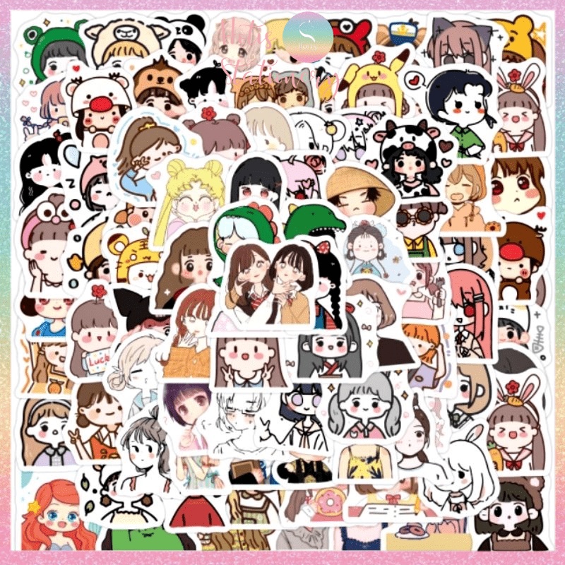 Set 100 STICKER INSTAGRAM nhãn dán cán màng phim PVC không thấm nước, dán được nhiều lần SK031