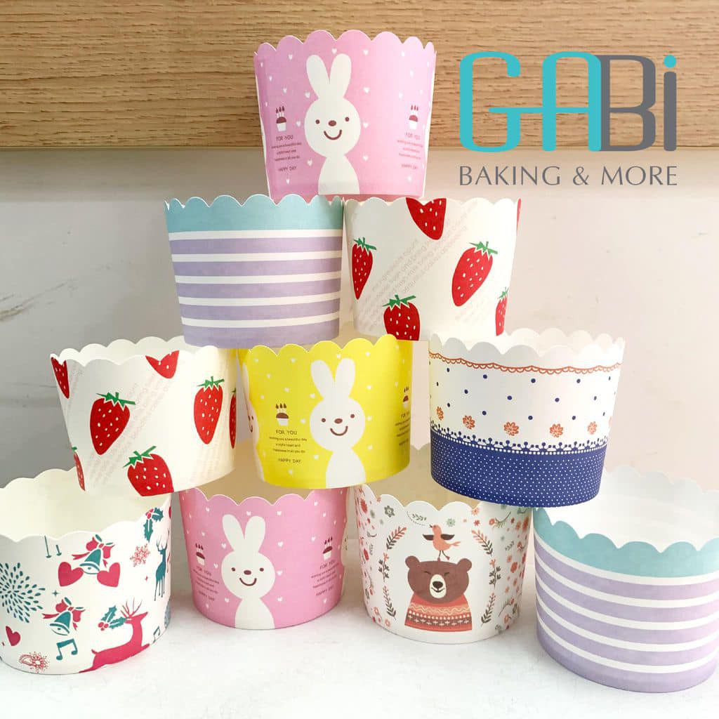 Cup giấy cứng 7cm đựng cupcake (50 cái)