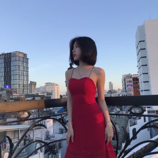 Đầm đuôi cá dây tròn - Đỏ