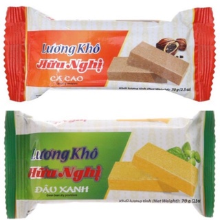 Lương khô hữu nghị 💥 freeship 💥 bánh lương khô vị cacao , đậu xanh 70g