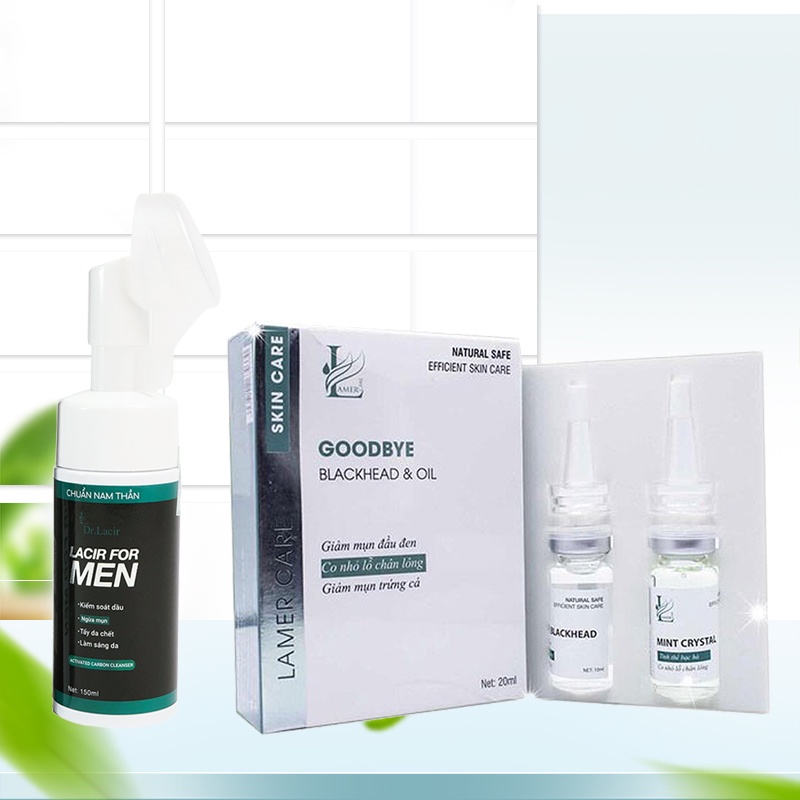 [Combo giảm sốc] Bộ chăm sóc da mặt Dr.Lacir (sữa rửa mặt nam Lacir For Men + ủ mụn đầu đen Dr Lacir