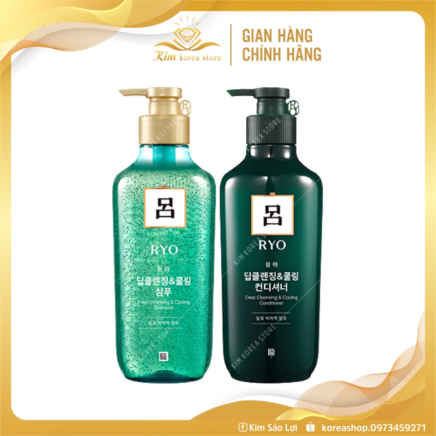 DẦU GỘI XẢ giảm gàu làm sạch sâu da đầu - RYO xanh cheonnga scalp deep cleansing shampoo