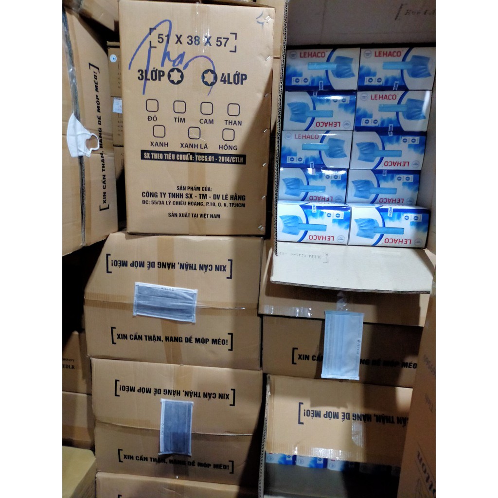 Khẩu Trang Y Tế 4 Lớp Kháng Khuẩn Cao Cấp Than Hoạt Tính LEHACO  50 cái / 1 hộp | BigBuy360 - bigbuy360.vn