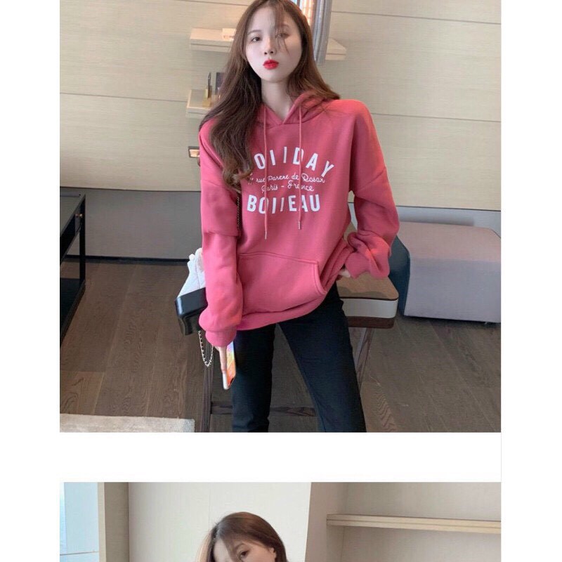 HOT TREND _ Áo hoodie nữ, áo hoodie nam, họa tiết chữ HOLIDAY , áo hoodí siêu hot, thời trang thu | BigBuy360 - bigbuy360.vn