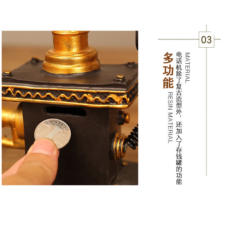 Mô Hình Điện Thoại Bàn Cổ Điển Sáng Tạo Dùng Trang Trí