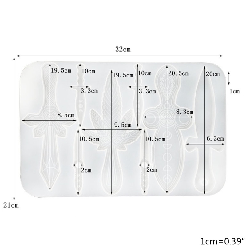 Khuôn silicone Làm Kiếm Nhựa resin Nhiều Hình Dạng Khác Nhau