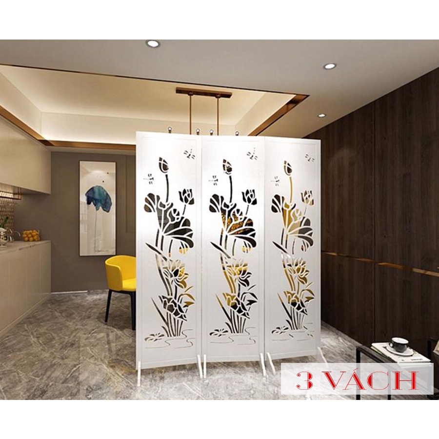 Vách Ngăn Bình Phong GAPI Sen Vàng Phong Thủy IG489 - KHÔNG BÁN 1 TẤM