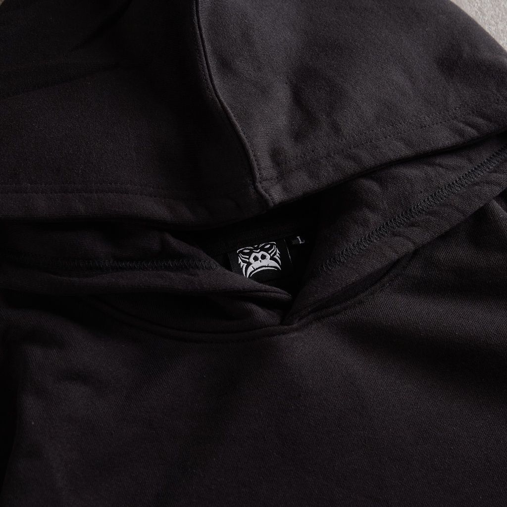 Áo Hoodie Tay Dài Unisex Gori | Màu Đen Form Rộng Họa Tiết Trắng Motorcycle
