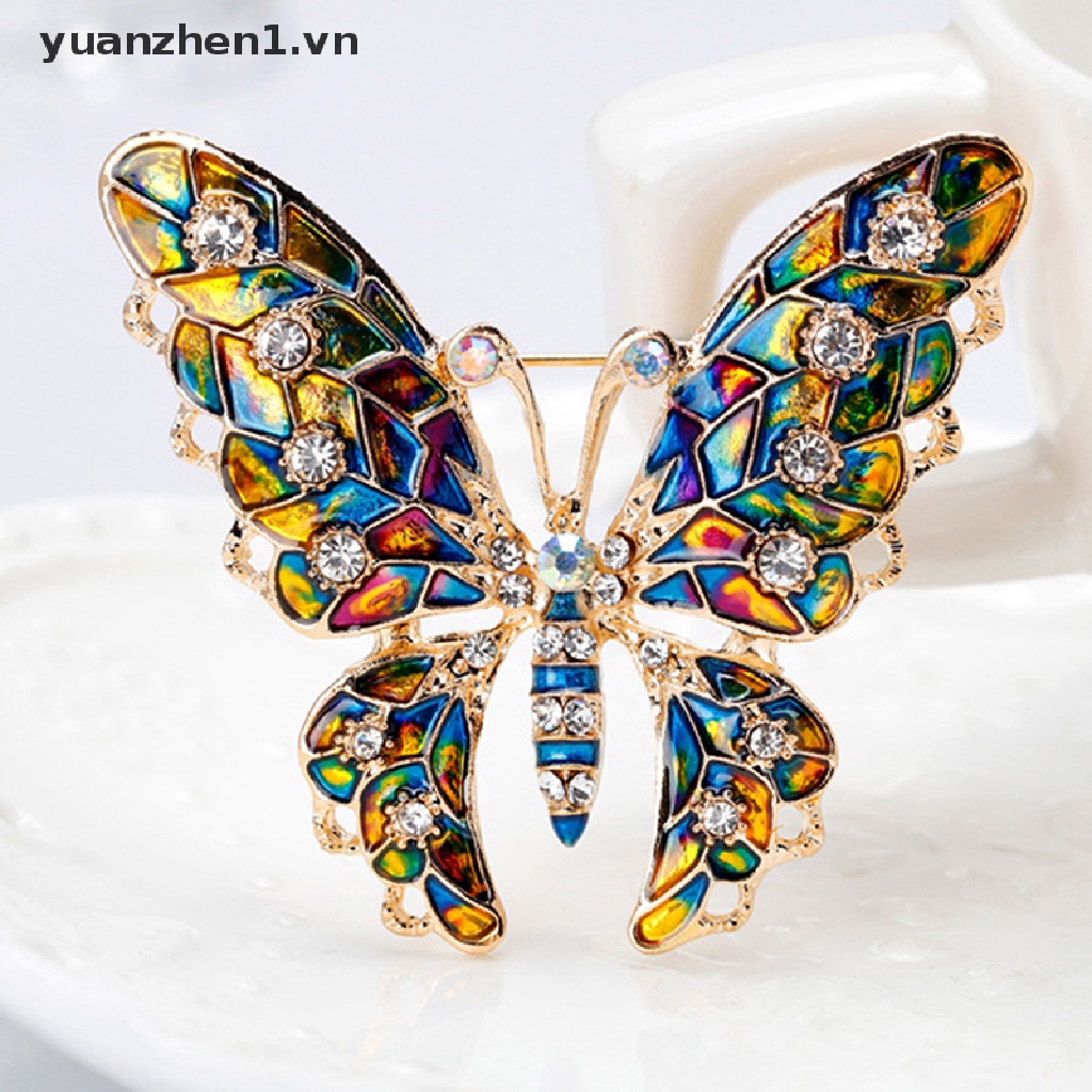 Ghim Cài Áo Hình Bướm Đính Đá Nhiều Màu Sắc
