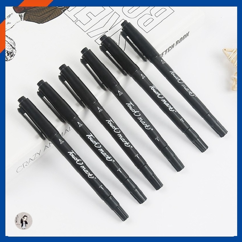 [Touch Mark] Bút lông mực đen 2 đầu chất lượng cao