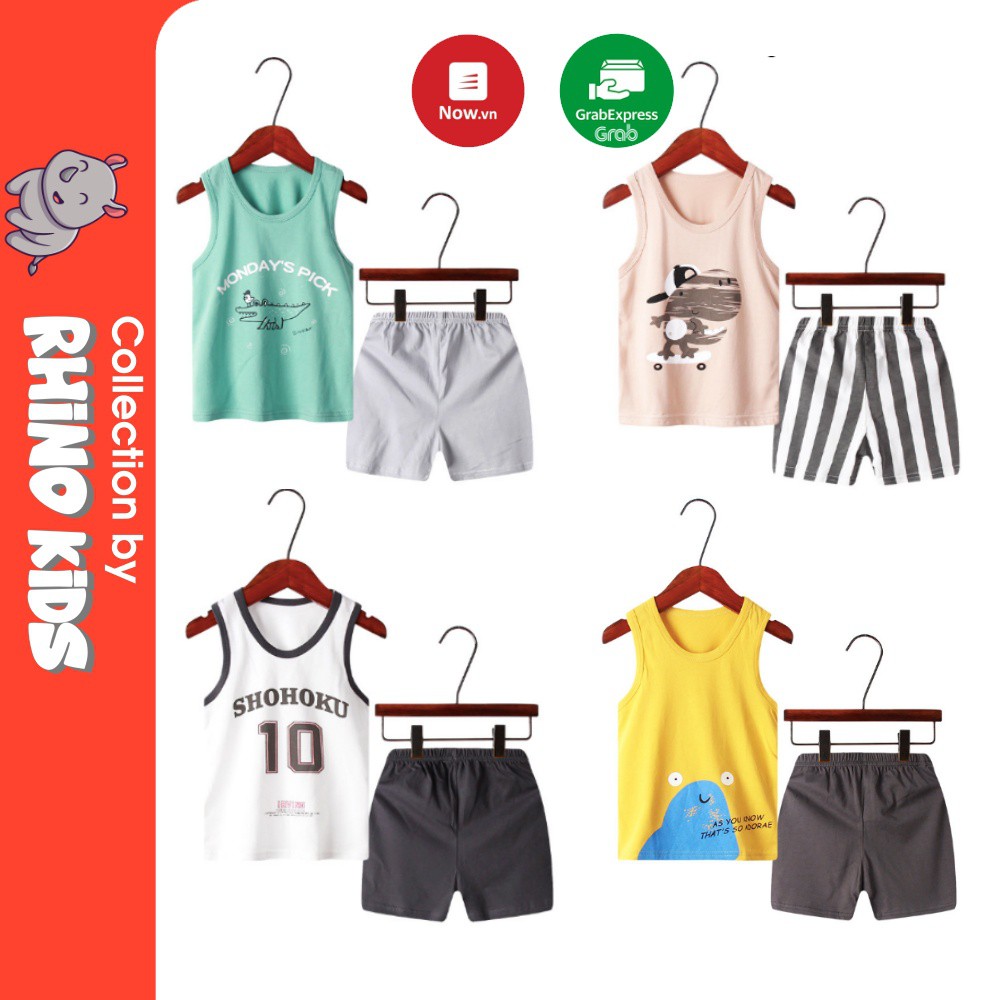 Bộ quần áo trẻ em ba lỗ mùa hè ,đồ bộ bé trai, bộ quần áo thun cho bé chất cotton hàng xuất Hàn Quốc