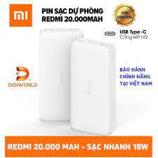 [Mã 159ELSALE hoàn 7% đơn 300K] Pin Sạc Dự Phòng Chính Hãng Xiaomi Redmi 20.000mah - Dung lượng chuẩn