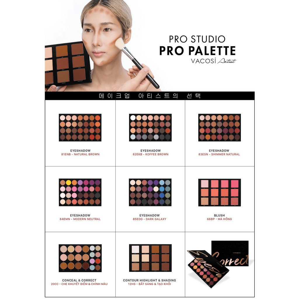 Bảng màu mắt Vacosi Pro Studio Eyeshadow Palette 28 ô