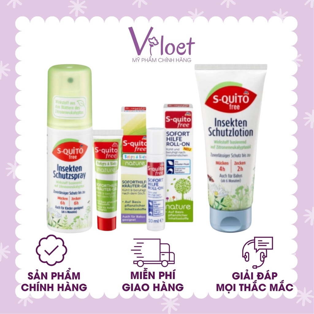 Kem chống muỗi, côn trùng đốt cho bé Squito ngăn muỗi, làm dịu vết đốt - Shop Viloet