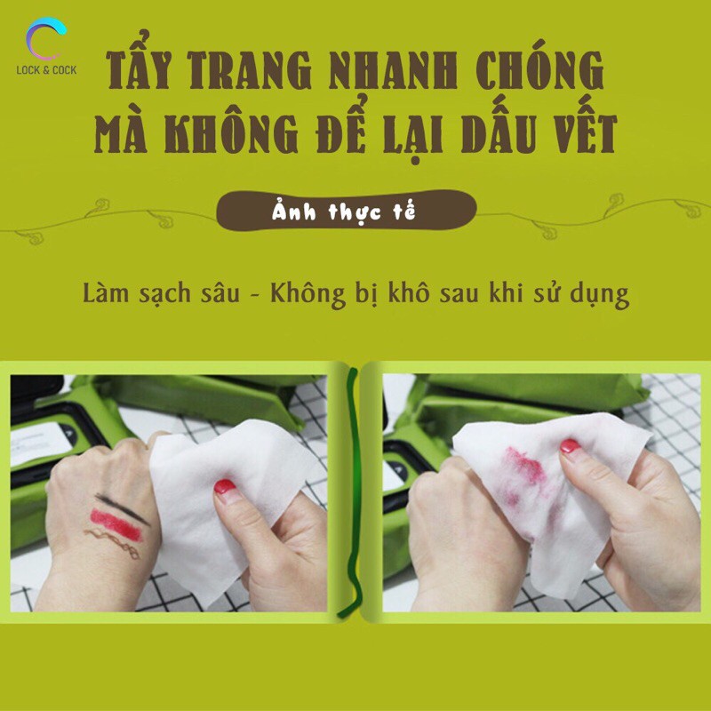 Khăn ướt tẩy trang tinh chất bơ hàng nội địa Trung mềm mịn da