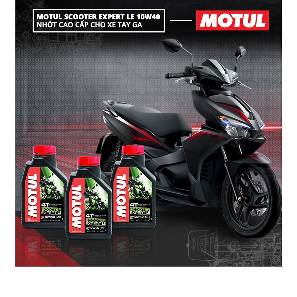 Combo Nhớt Motul Scooter Expert LE 10W40 Tặng Kèm Nhớt Láp Cho Các Dòng Xe Tay Ga 800ml