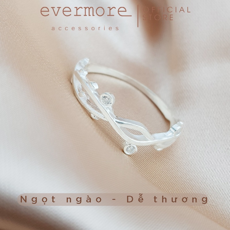 Nhẫn bạc S925 EVERMORE, nhẫn bạc lá liễu willow thanh lịch, minimalism - N062