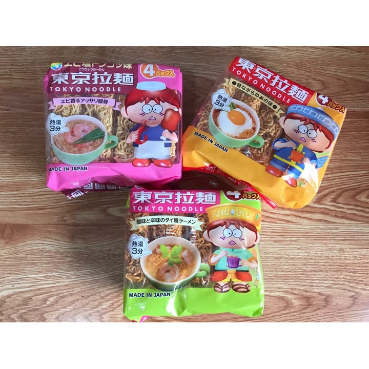 Mì Tôm Tokyo Noodle Cho Bé 30g x 4 gói - Vị trứng/ tôm/ tôm hành của Nhật