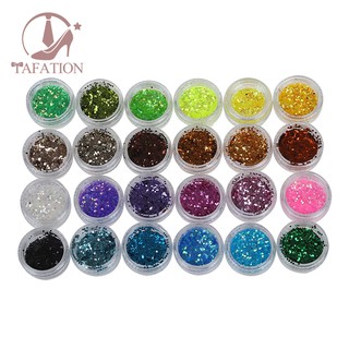 Set 24 hộp kim tuyến trang trí móng tay