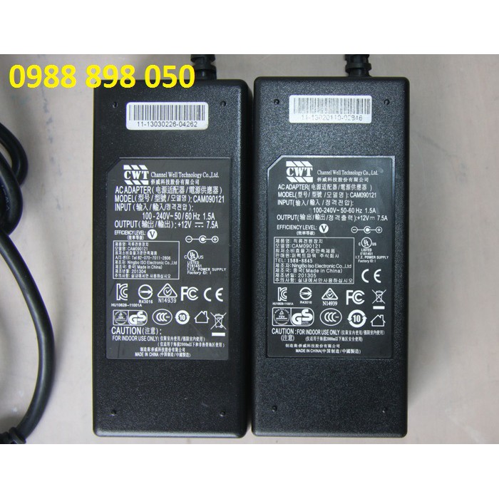 ADAPTOR -NGUỒN 12V 7.5A CWT HÀNG CAO CẤP