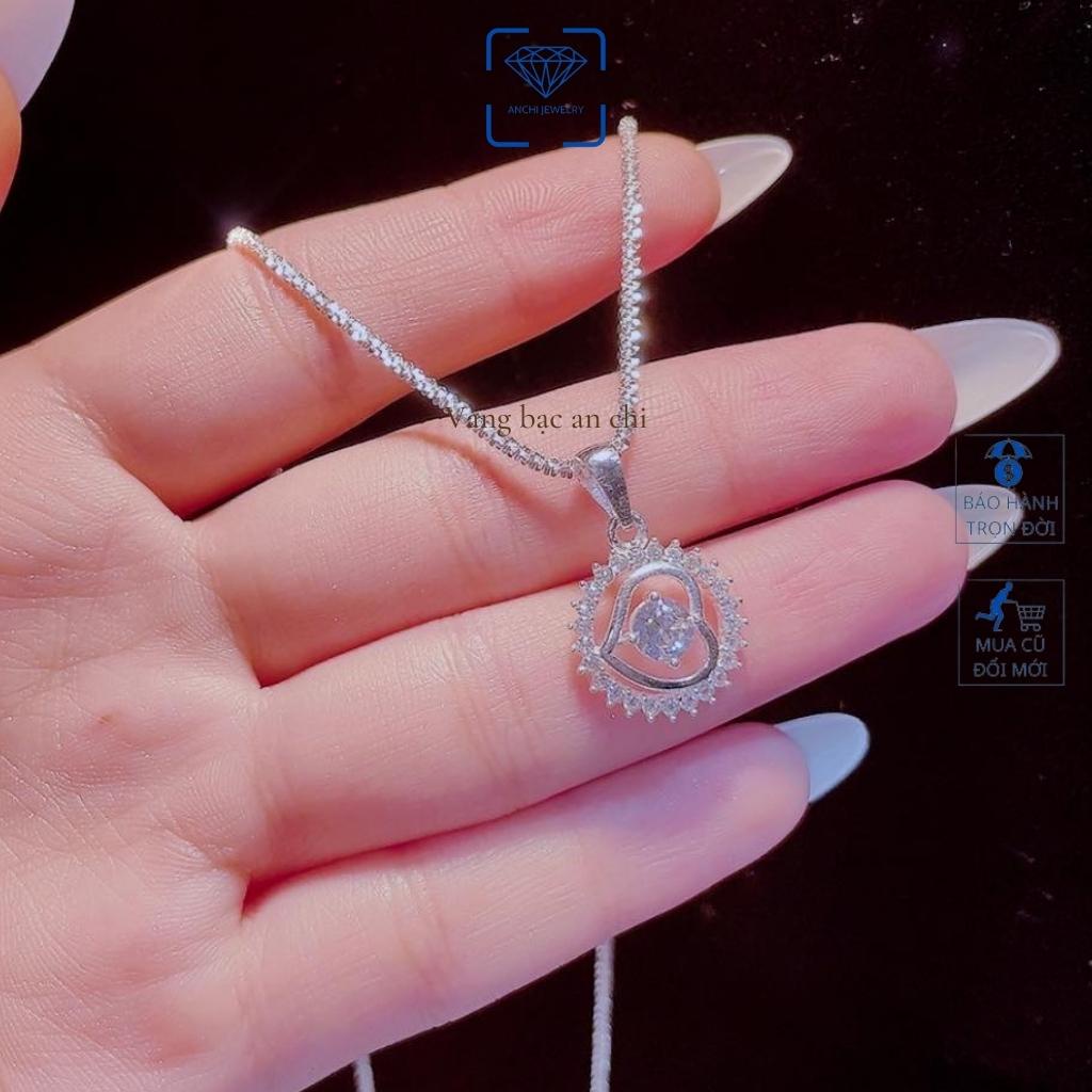 Dây chuyền mặt cá heo đính đá, chuẩn bạc ta cao cấp sáng đẹp - Anchi jewelry