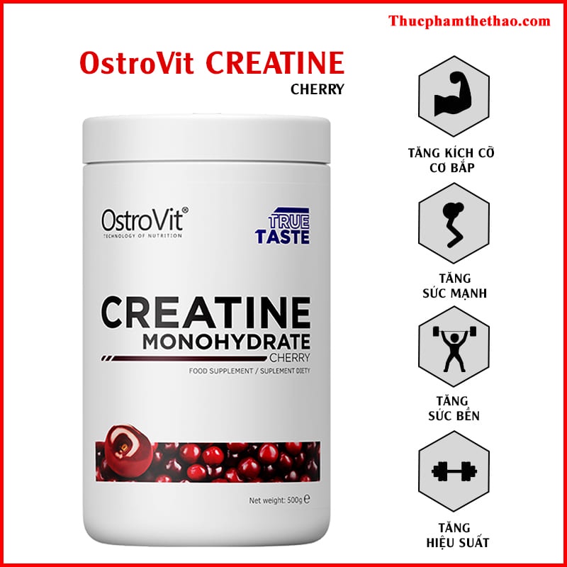 Ostrovit Creatine - Tăng sức manh cơ bắp - Tăng hiệu suất tập luyện - Hộp 500g - nhiều mùi vị