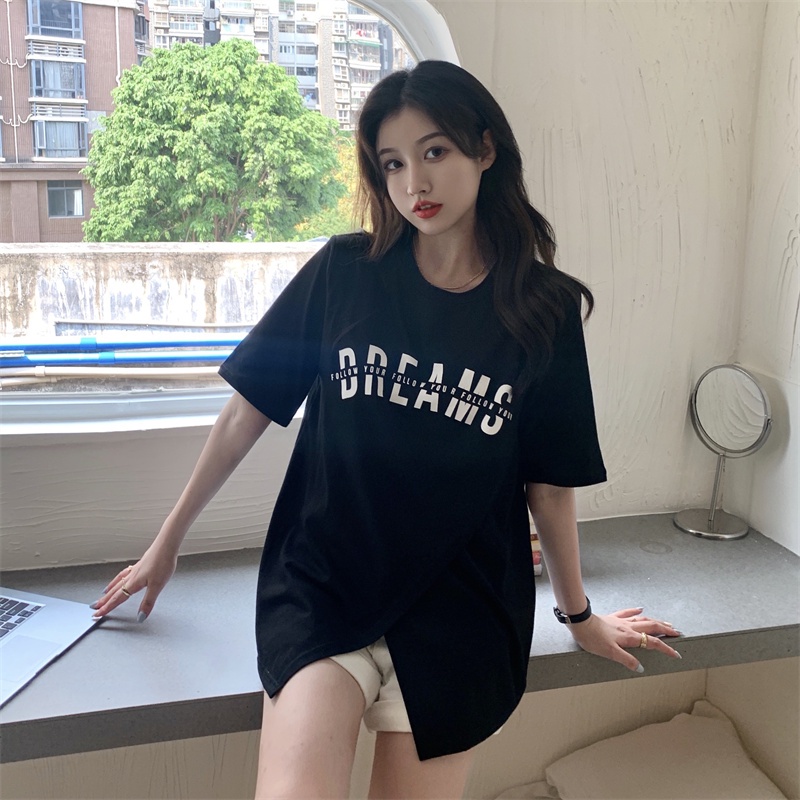 Áo Thun Tay Ngắn Dáng Suông In Họa Tiết Độc Đáo Thời Trang Phong Cách Hàn Quốc Cho Nữ