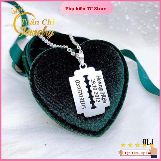 ⚡SIÊU HOT⚡ Mặt Dây Chuyền, Vòng Cổ Bạc Hình Lưỡi Dao Nam Độc Đáo, Cá Tính Dành Cho Mọi Lứa Tuổi, Khắc Tên Ý Nghĩa