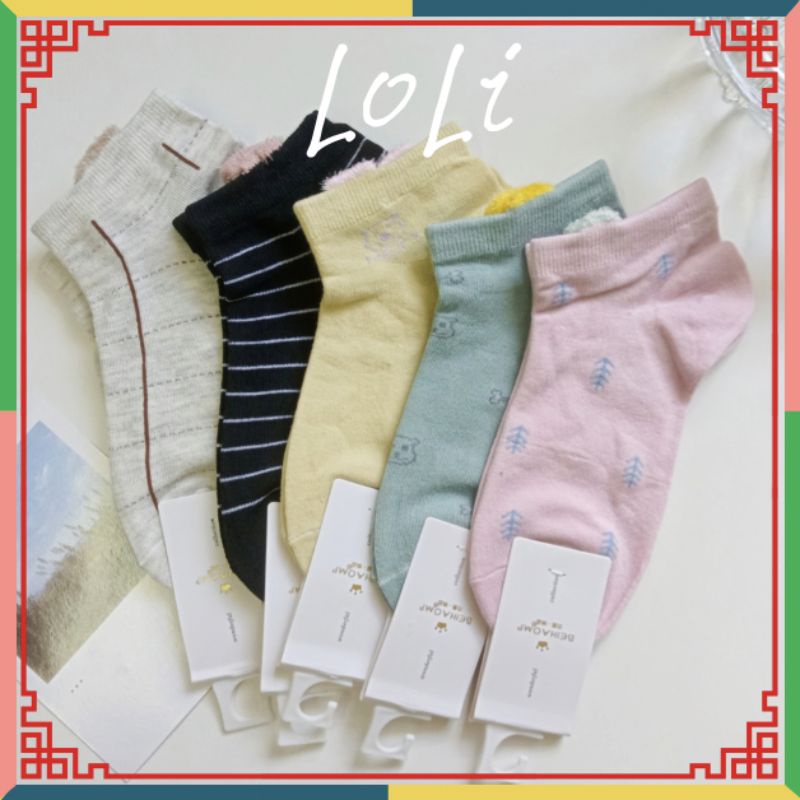 Tất Vớ Nữ Cổ Ngắn In Hình Dễ Thương Phong Cách Hàn Quốc Cho Nữ (TN021)