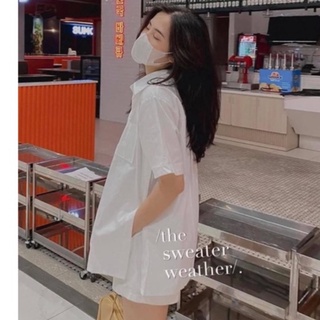Áo xẻ tà vạt cúc - Aó Sơ mi cổ đức