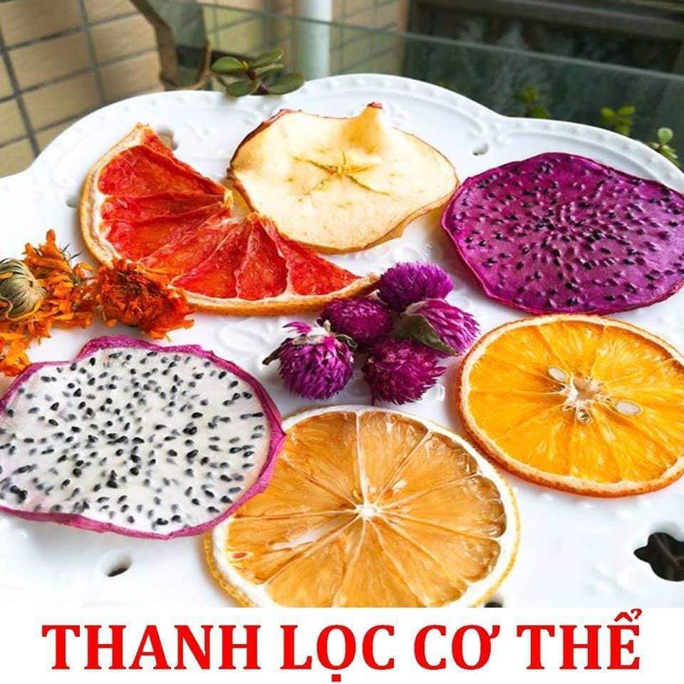 Hoa quả sấy khô set 30 gói trà detox tặng 3 gói đường, không tặng hộp + bình + mật ong + túi vải - ẢNH THẬT