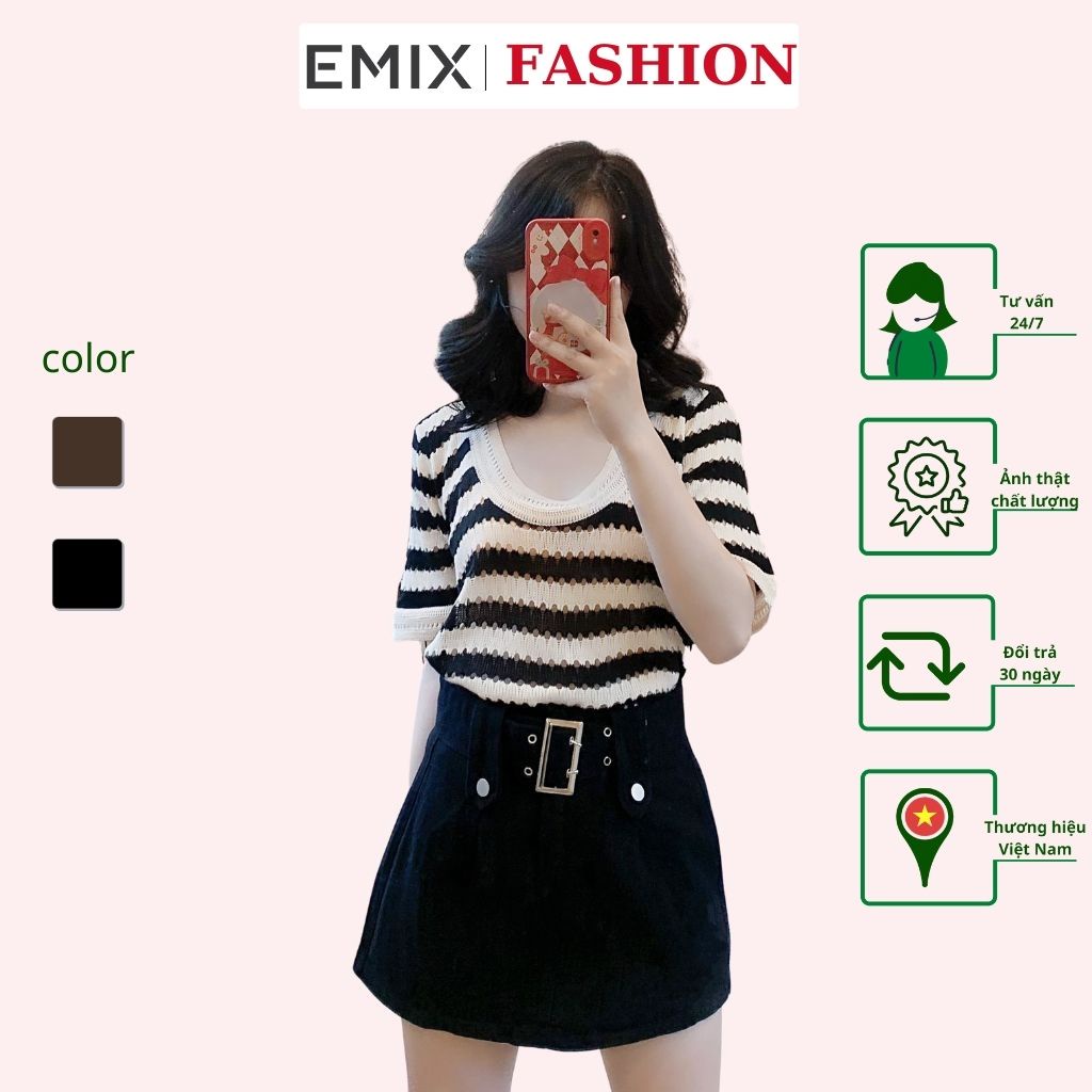 Quần giả váy kèm đai EMIX (3 màu), basic dress, mini, dáng ngắn, cạp cao, khóa giữa, chất kaki có co giãn, ít nhăn 757