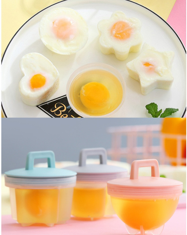 Set 4 Khuôn Dụng Cụ Luộc Trứng ANAEAT Bằng Nhựa Có Nắp Và Cọ