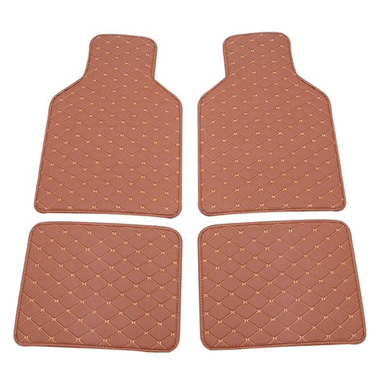 Set 4 Tấm Thảm Da PU Lót Sàn Xe Hơi Xe Tải SUV Tiện Dụng