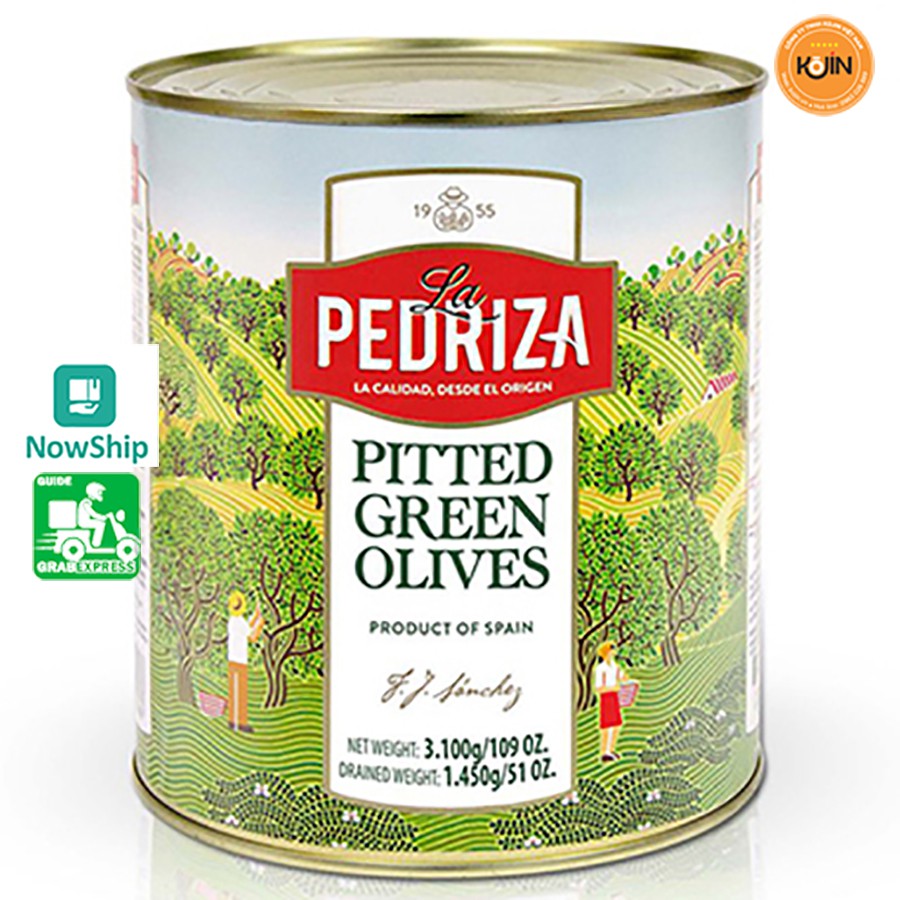 Quả Oliu Xanh Tách Hạt Đen Tách Hạt Kojin hiệu La Pedriza 3kg - NK Tây Ban Nha